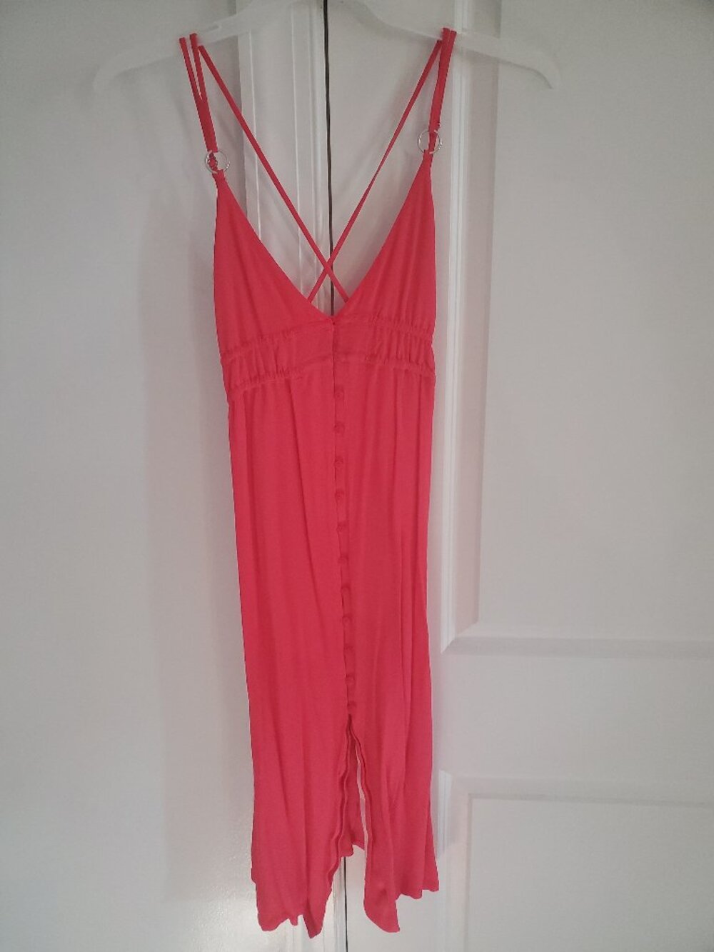 ba&sh Flavia Strappy Midi Dress- Coral